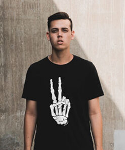 Coffee Printed Black Tshirt